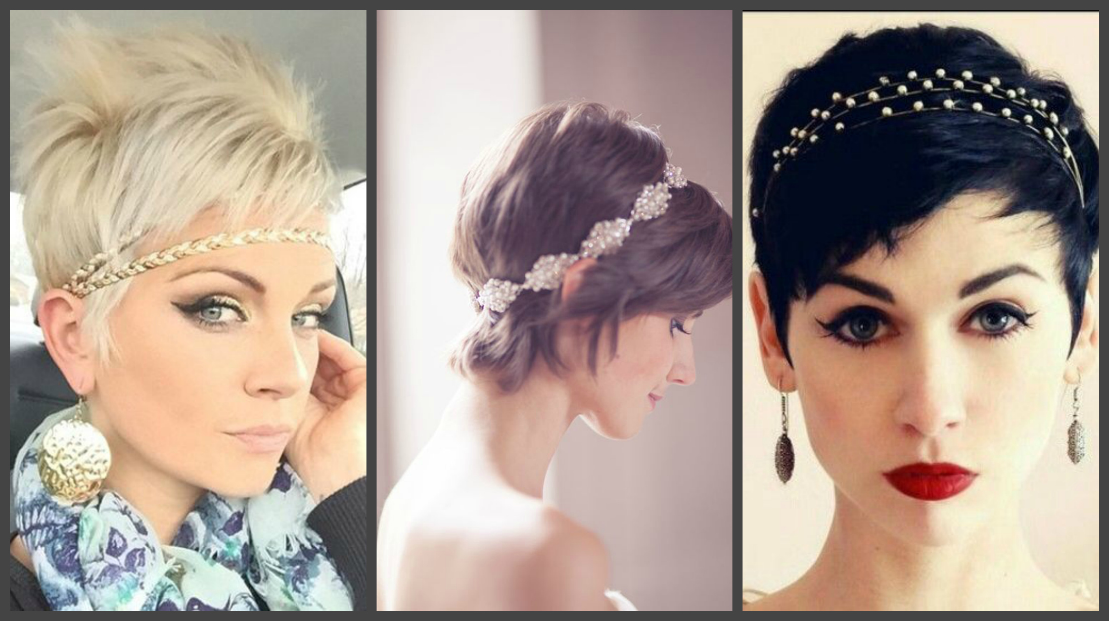 Coiffures avec un bandeau pour cheveux courts