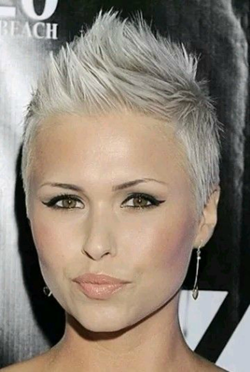 Coupe de cheveux femme hérisson pour un visage rond