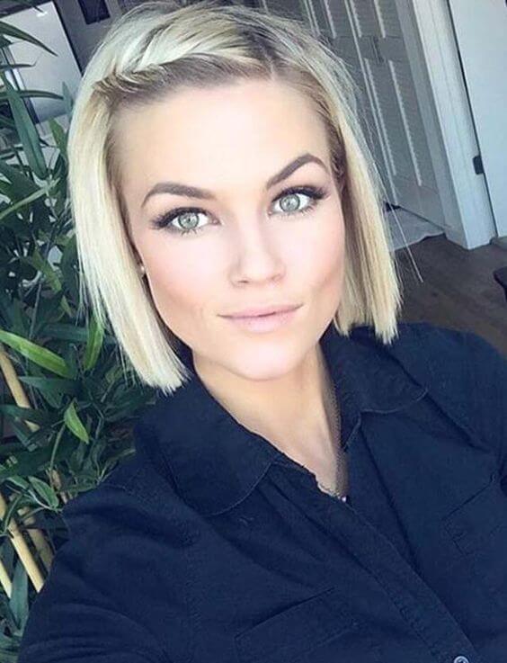 coiffage pour cheveux courts avec une frange