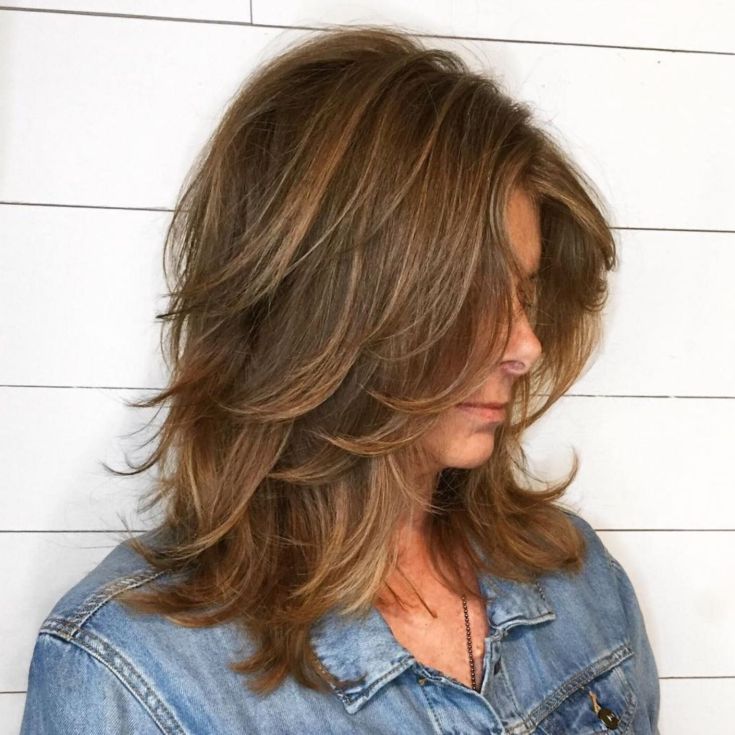 (+135 photos) Cascade graduée pour cheveux mi-longs
