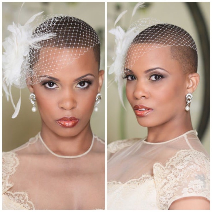 Coiffures de mariage avec un voile pour cheveux courts