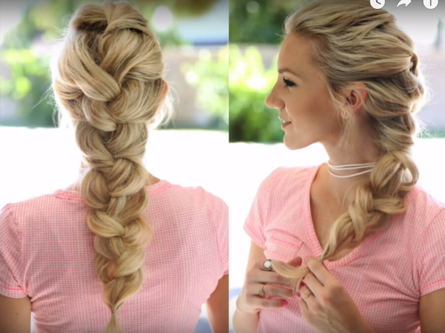 tisser une tresse française à elle-même