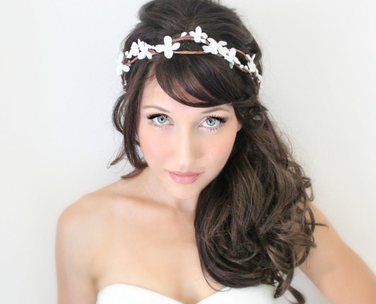 (+210 photos) Coiffures de mariage avec frange