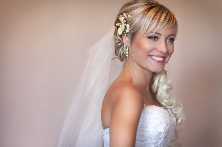 (+210 photos) Coiffures de mariage avec frange
