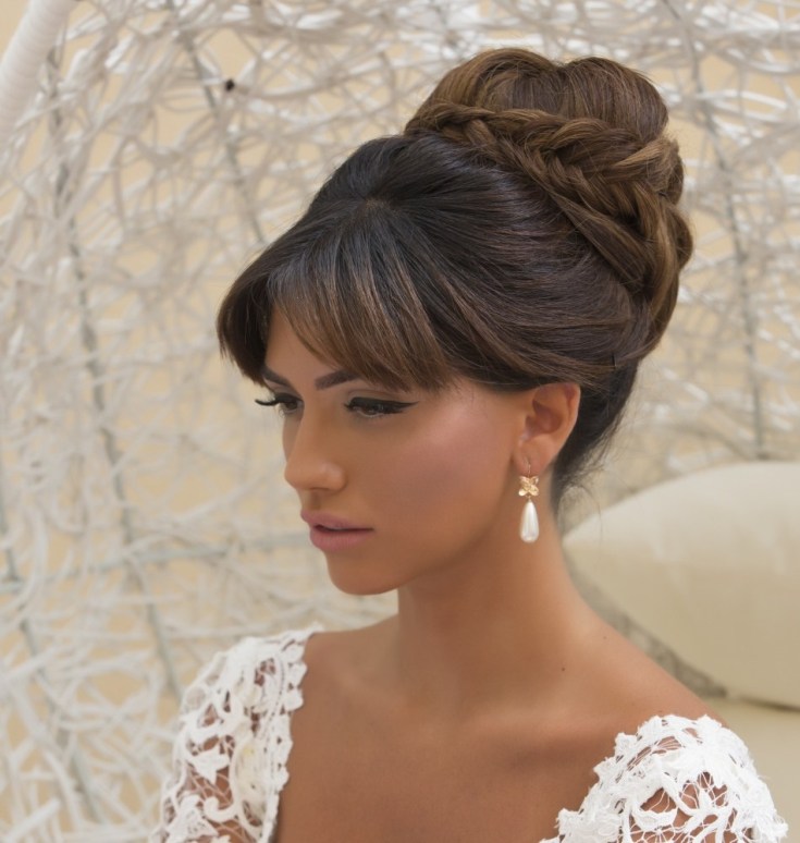 (+210 photos) Coiffures de mariage avec frange