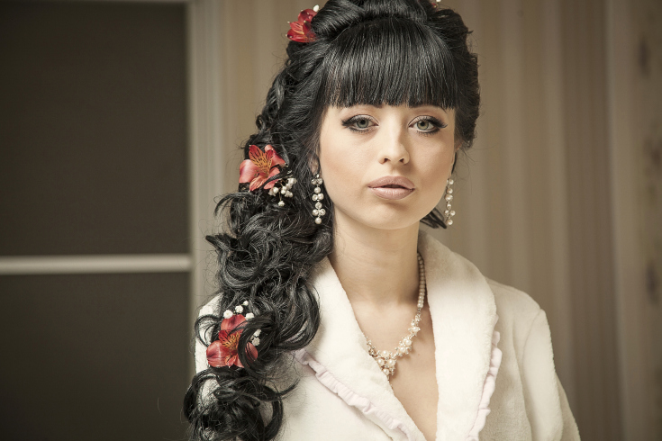 (+210 photos) Coiffures de mariage avec frange