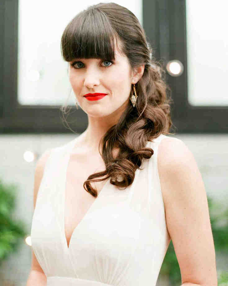 (+210 photos) Coiffures de mariage avec frange