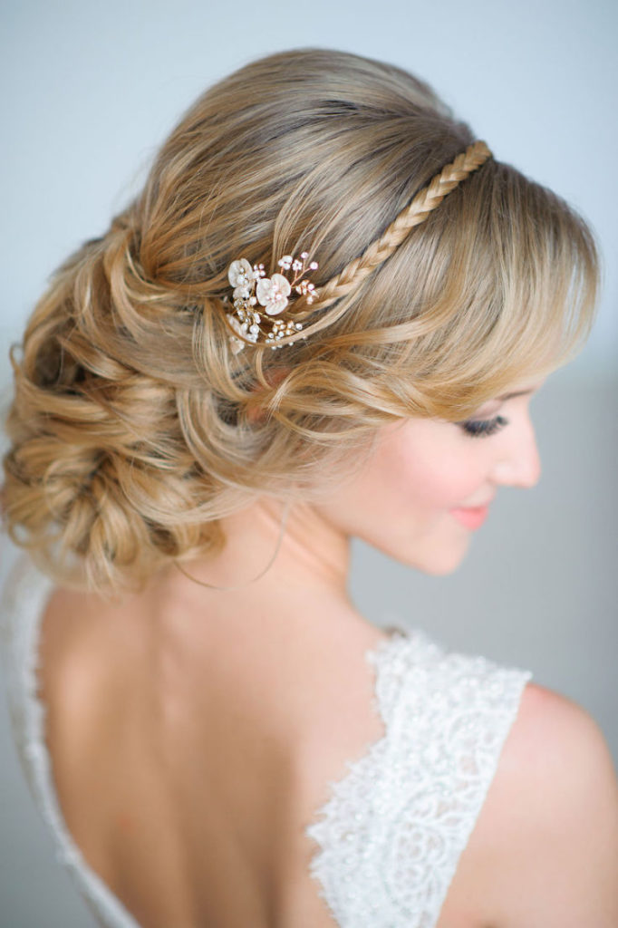 (+210 photos) Coiffures de mariage avec frange