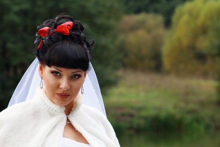 (+210 photos) Coiffures de mariage avec frange