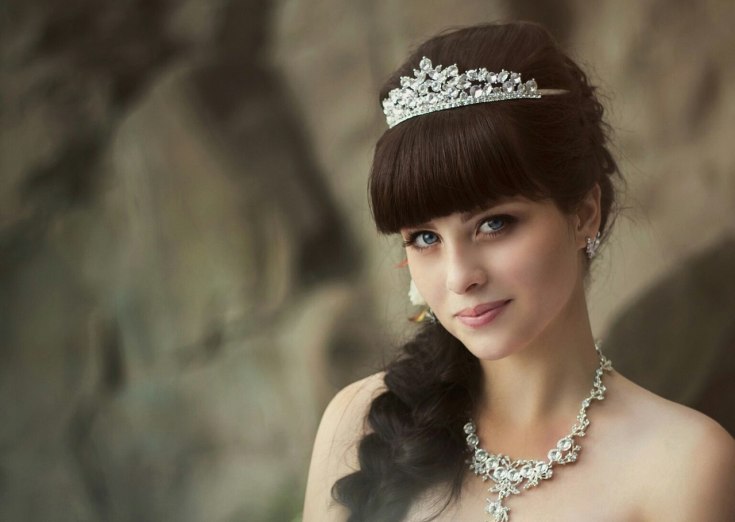 (+210 photos) Coiffures de mariage avec frange