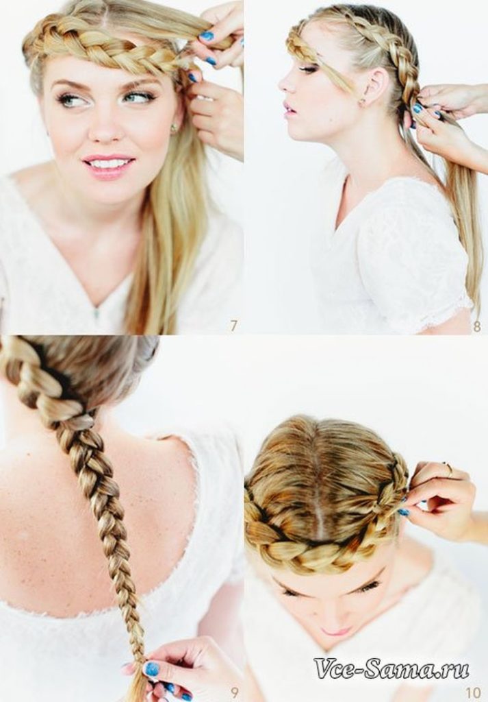 (+165 photos) Bandeau en queue de cochon avec cheveux dénoués (instructions photo étape par étape)