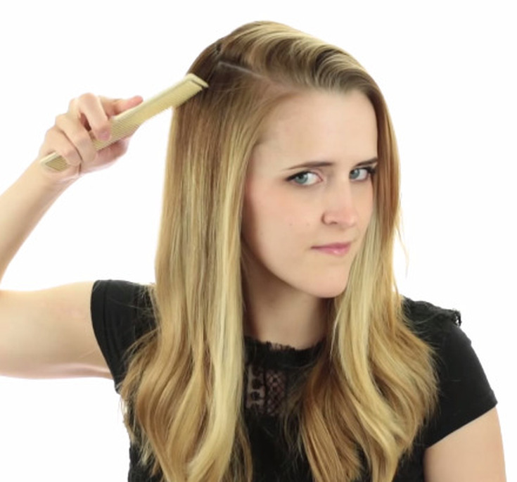 (+165 photos) Bandeau en queue de cochon avec cheveux dénoués (instructions photo étape par étape)