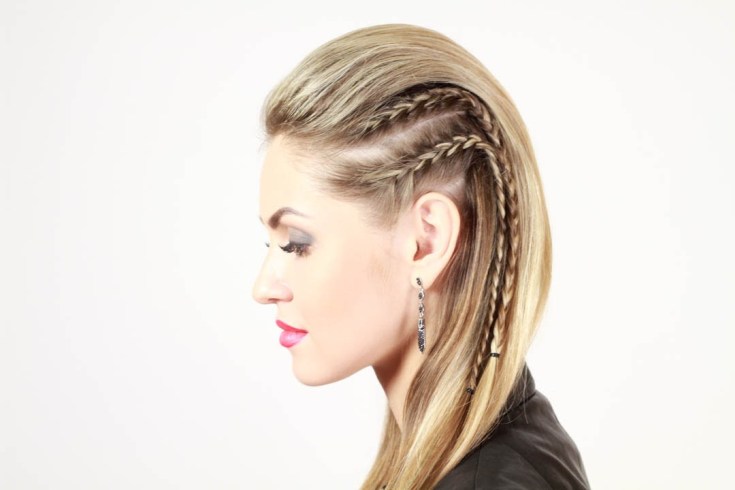 (+165 photos) Bandeau en queue de cochon avec cheveux dénoués (instructions photo étape par étape)