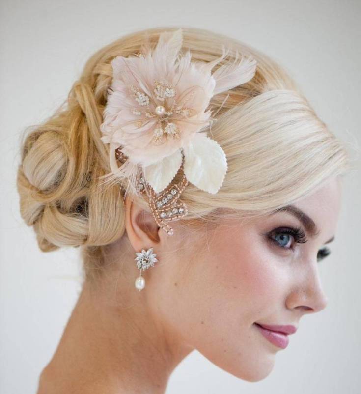 (+210 photos) Coiffures de mariage avec frange