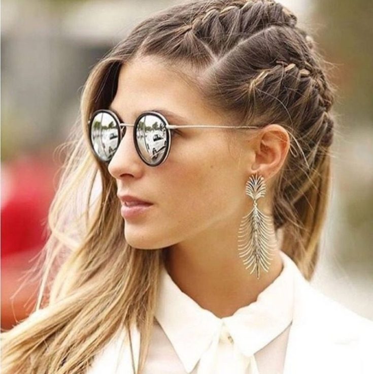 (+165 photos) Bandeau en queue de cochon avec cheveux dénoués (instructions photo étape par étape)