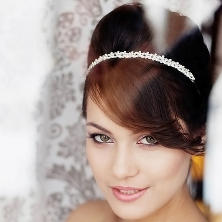 (+210 photos) Coiffures de mariage avec frange