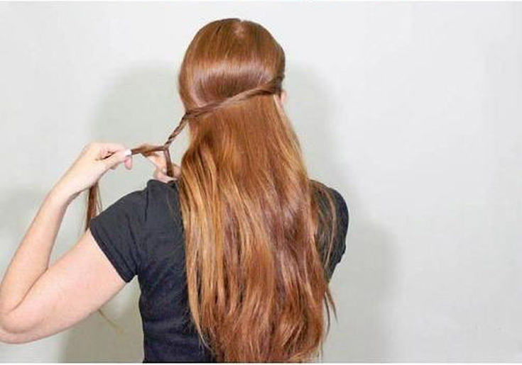 (+165 photos) Bandeau en queue de cochon avec cheveux dénoués (instructions photo étape par étape)