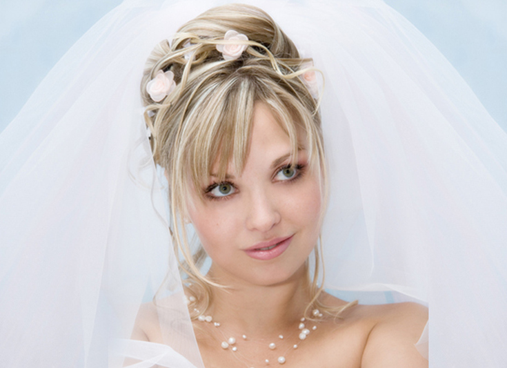 (+210 photos) Coiffures de mariage avec frange