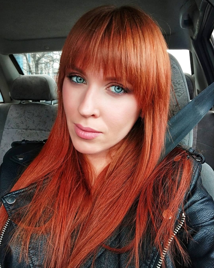 Couleur des cheveux roux pour les yeux bleus