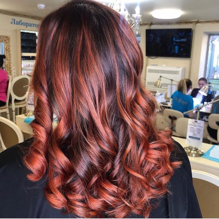 Couleur des cheveux noir et roux