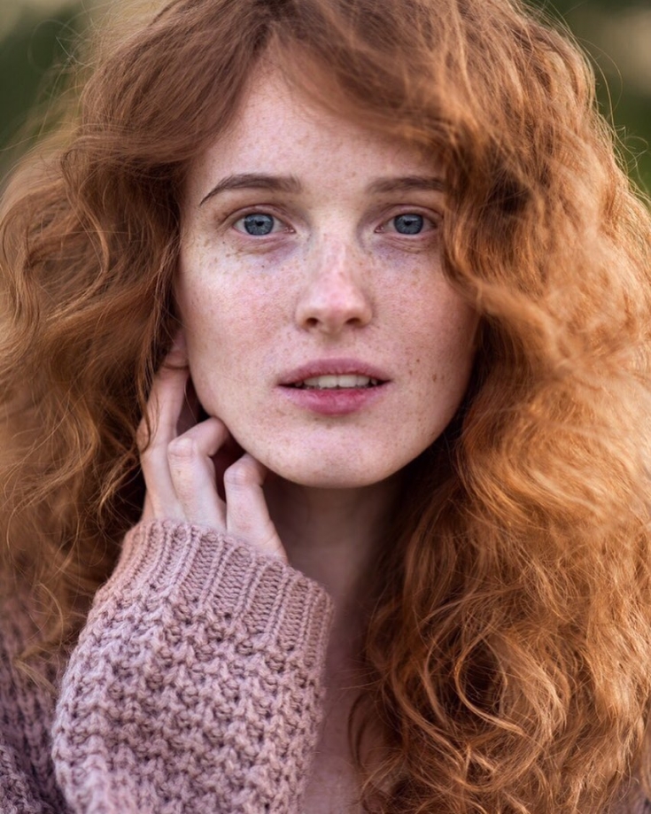 Couleur des cheveux roux pour les yeux bleus