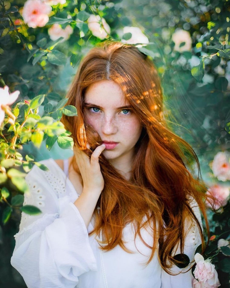 Couleur des cheveux roux pour les yeux bleus