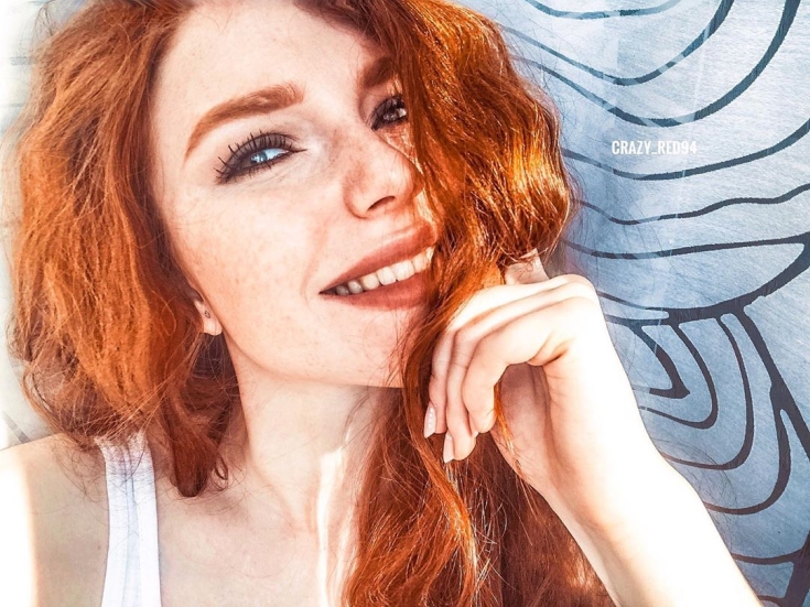 Couleur des cheveux roux pour les yeux bleus