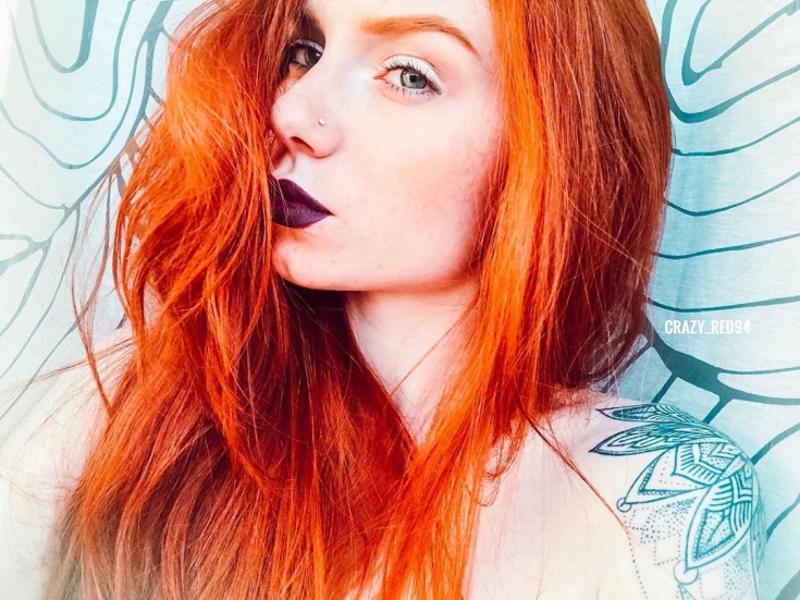 Couleur des cheveux roux pour les yeux bleus