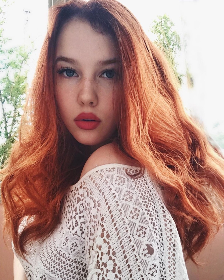 Couleur des cheveux roux pour les yeux bleus