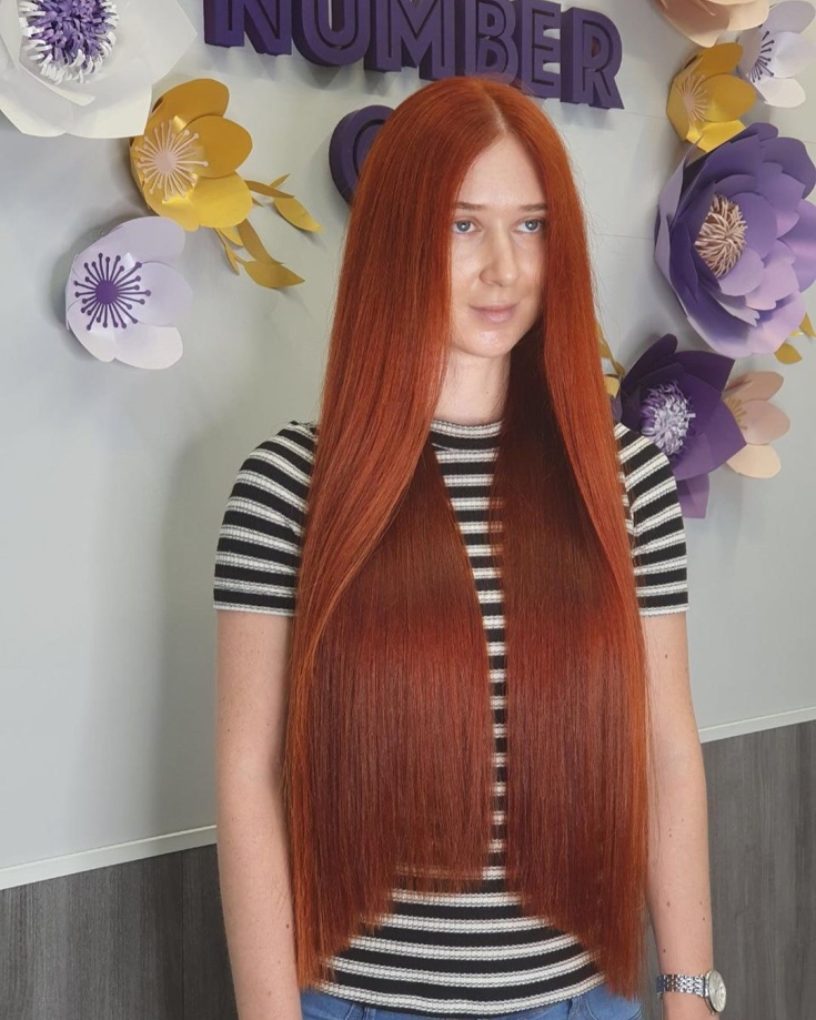 Couleur des cheveux roux pour les yeux bleus
