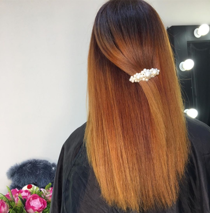 Couleur des cheveux noir et roux