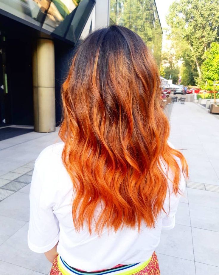 Couleur des cheveux noir et roux