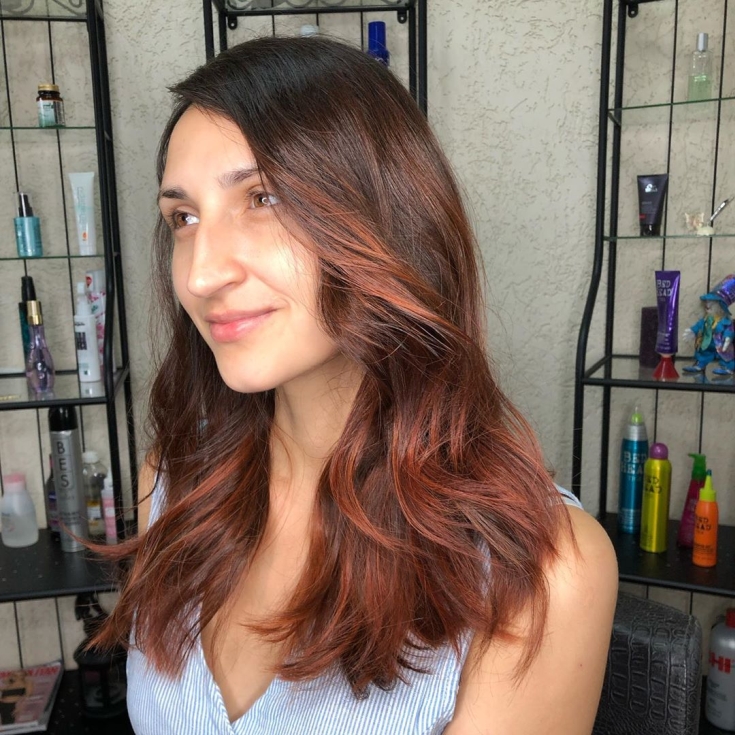 Couleur des cheveux noir et roux