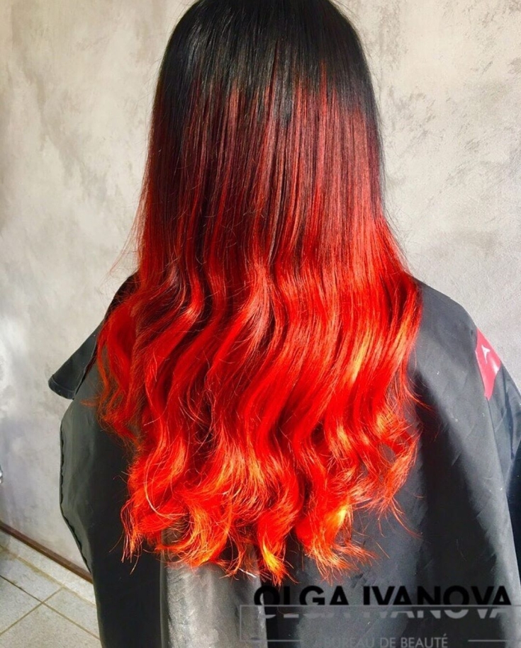 Couleur des cheveux noir et roux