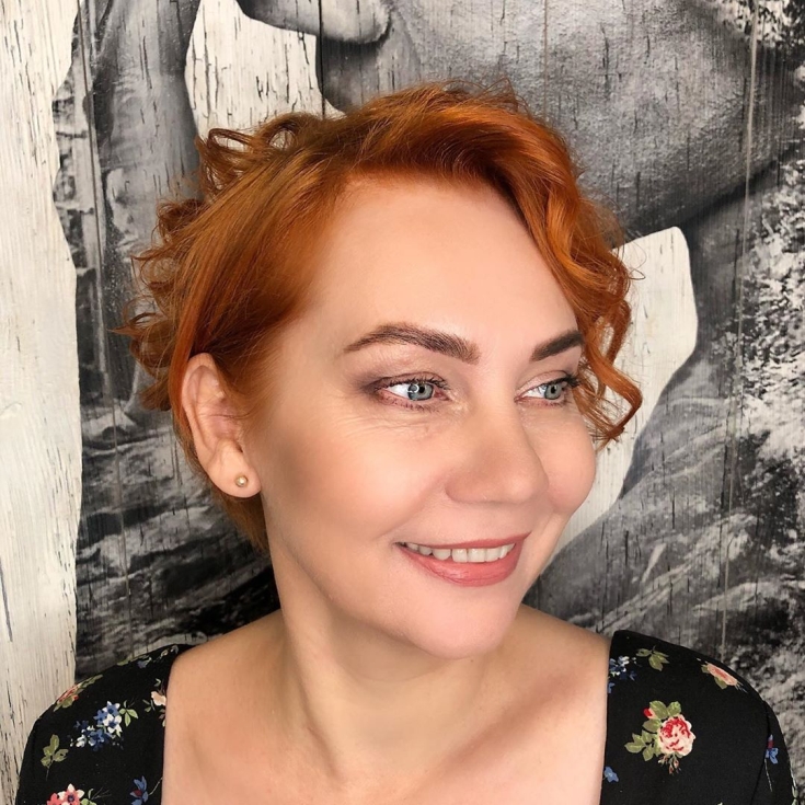 Couleur des cheveux roux pour les yeux bleus