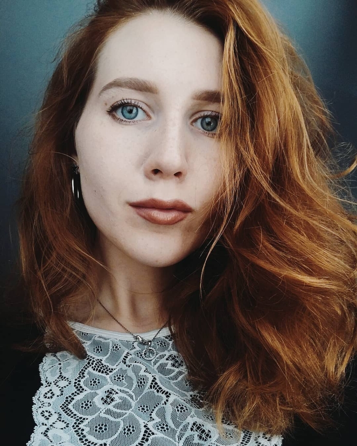 Couleur des cheveux roux pour les yeux bleus