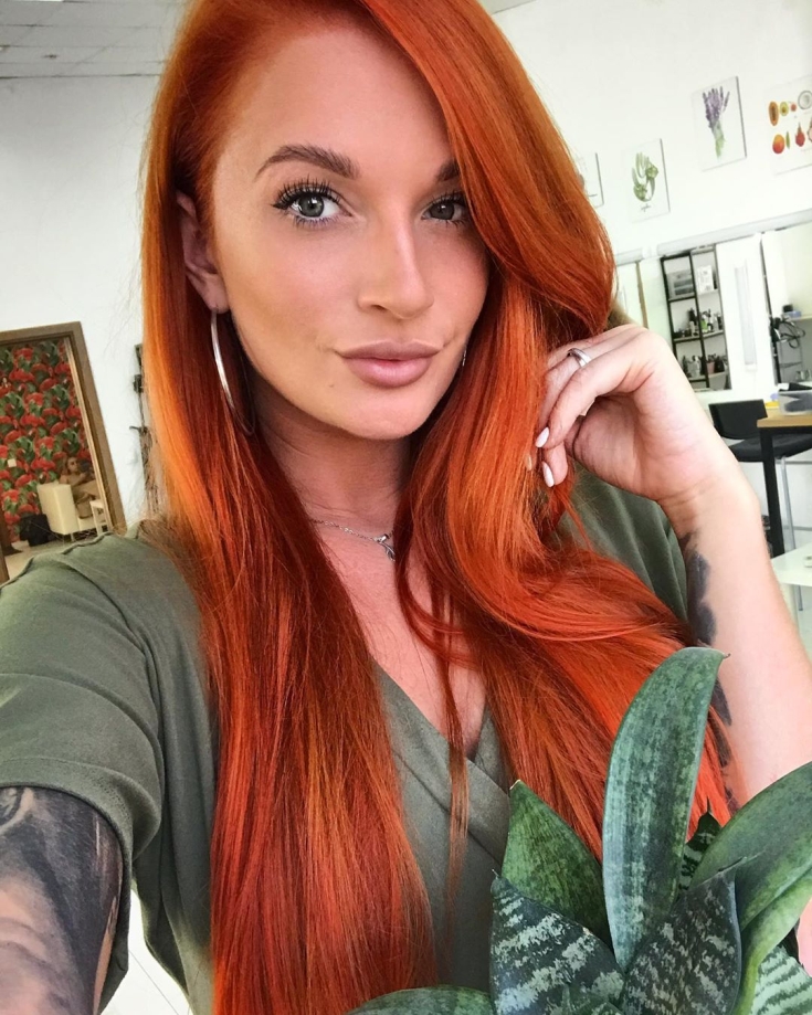 Couleur de cheveux rouge cuivré