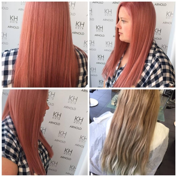 Couleur de cheveux en or rose