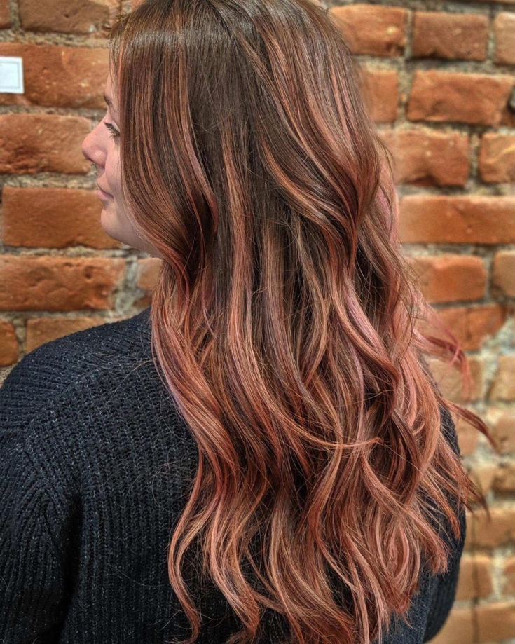 Couleur de cheveux brun-rose