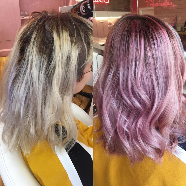 Couleur des cheveux blond rose