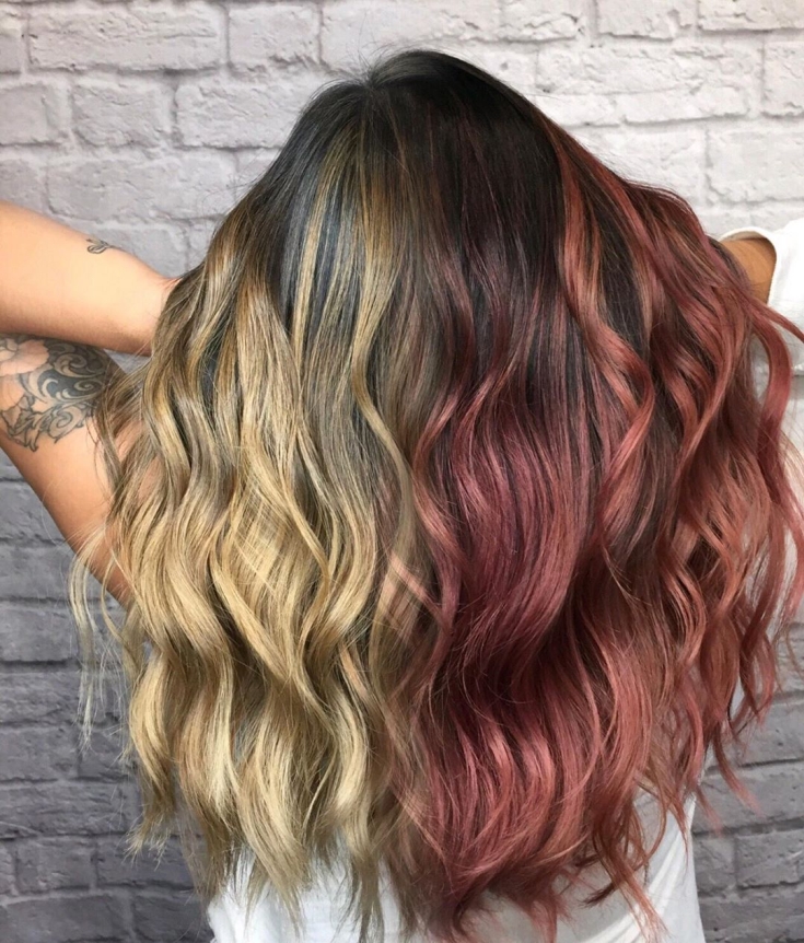 Couleur de cheveux en or rose