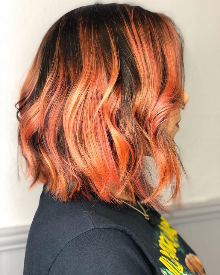Couleur de cheveux en or rose