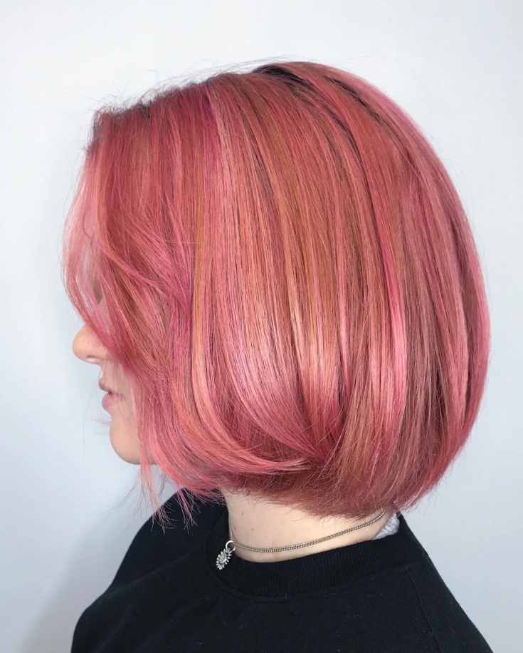 Couleur de cheveux en or rose