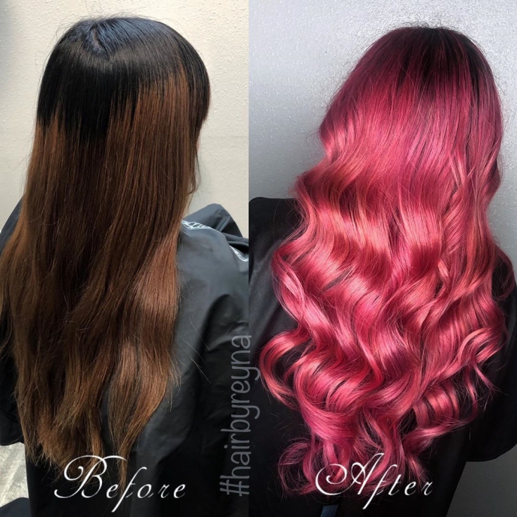 Couleur de cheveux rose perle