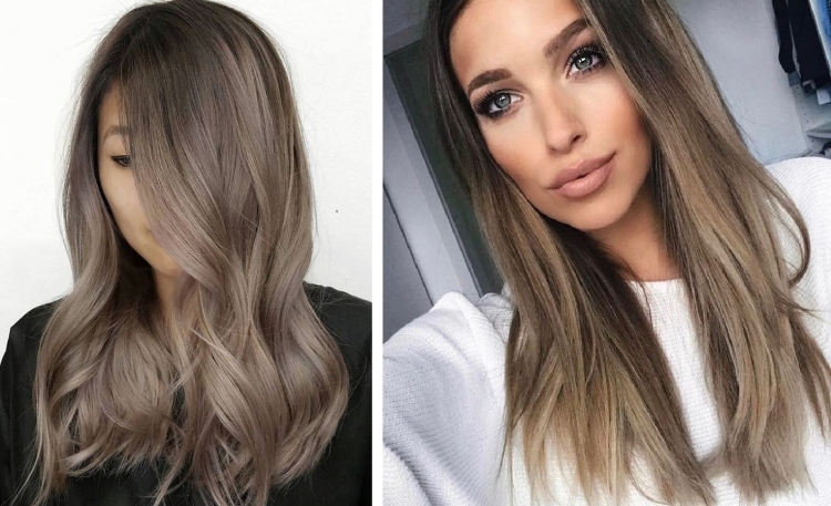 Couleur de cheveux laiteuse avec différentes nuances