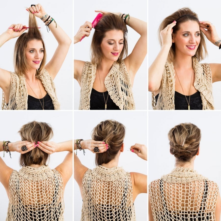 Coiffures pour le Nouvel An pour cheveux courts avec vos propres mains à la maison