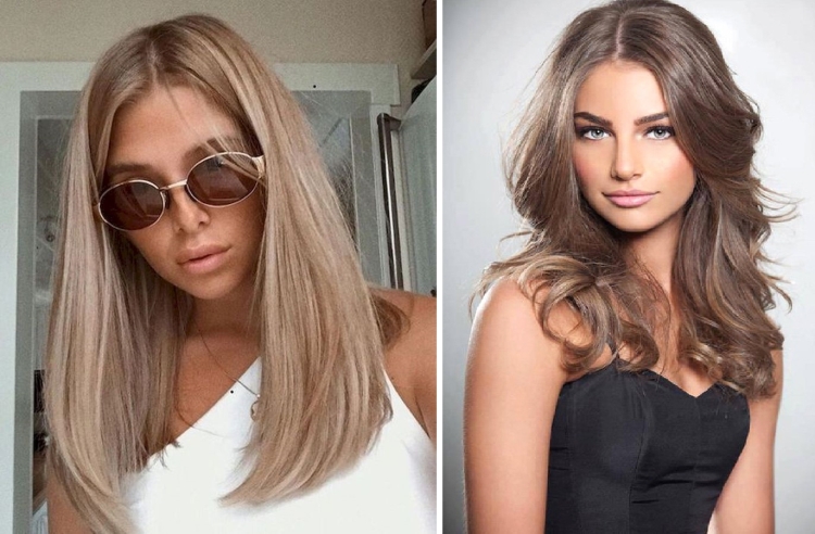 Couleur de cheveux laiteuse avec différentes nuances