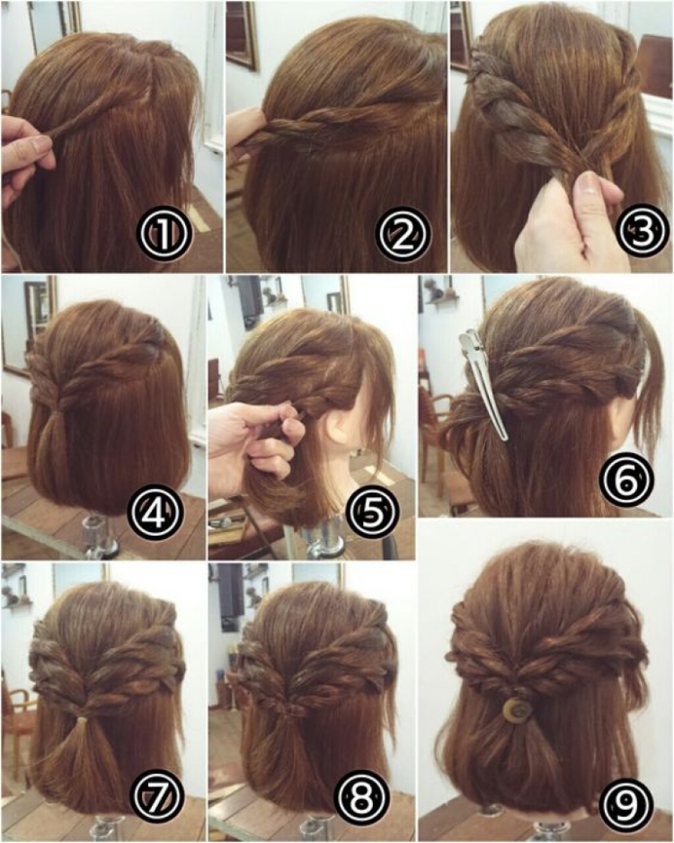 Coiffures pour le Nouvel An pour cheveux courts avec vos propres mains à la maison