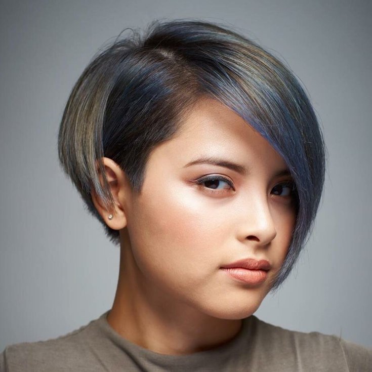 Coupe de cheveux asymétrique pour les filles obèses