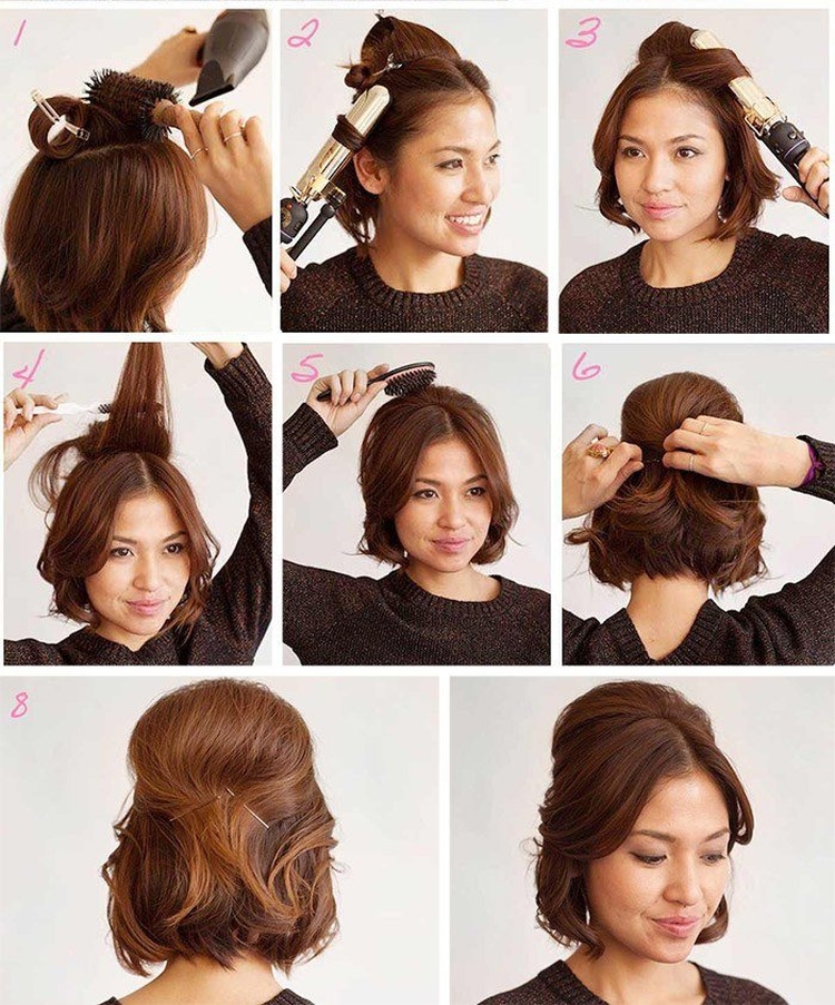Coiffures pour la nouvelle année pour cheveux moyens faites-le vous-même à la maison